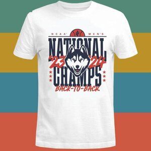 UConn Huskies Back To Back NCAA Champions T Shirt Basketball Graphic Fan Gift